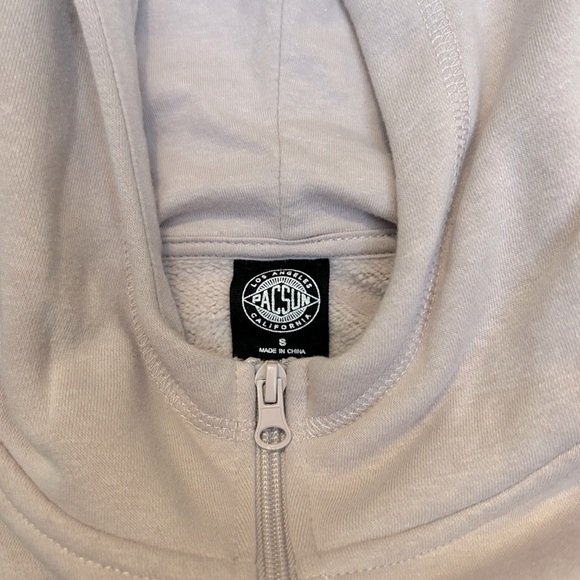 PacSun Pacific Sunwear High Neck Full Zip Cropped Hoodie Size Small - Picture 7 of 7